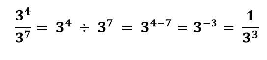 تقسیم اعداد با توان منفی ریاضی نهم